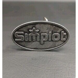 Simplot Oval Metal Belt Buckle NOS